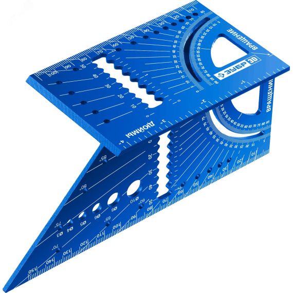 Угольник универсальный алюминиевый для 3D заготовок, , 7-в-1, 3D ЗУБР 34399