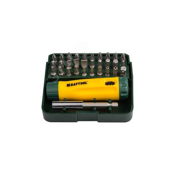 Реверсивная отвертка Mini-Box-32 с насадками 32 предм. KRAFTOOL 26142-H32