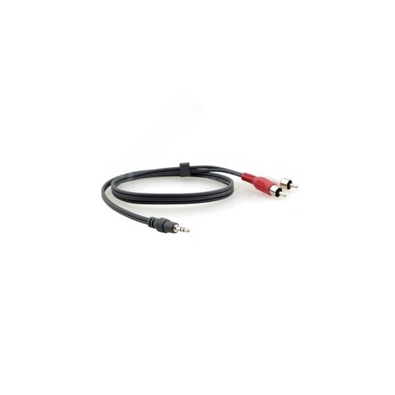 Кабель аудио Jack 3.5 мм. M на 2RCA M, 1.8 м., черный Kramer C-A35M/2RAM-6