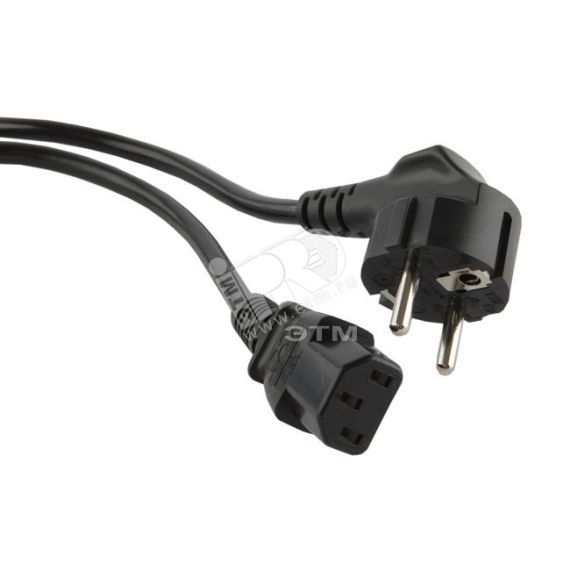 Кабель питания компьютера Shucko + C13 3x1.00 10A угловая вилка 5 м Hyperline 34929