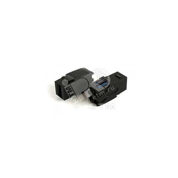 Вставка Keystone Jack проходной адаптер USB 3.0 (Type A) 90град. ROHS черная Hyperline 251219