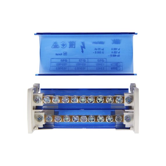 Шины на DIN-рейку в корпусе (кросс-модуль) ШНК 2х11 L+PEN IEK
