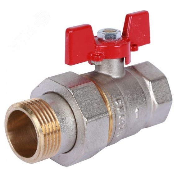 Кран шаровой с американкой 1 ВН/НР, ручка бабочка Rommer RBV-0005-0510225