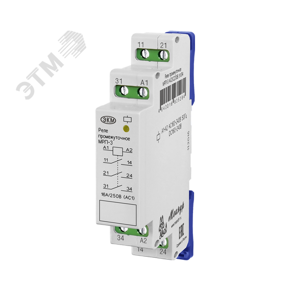 Реле промежуточное МРП-3-1 AC/DC 12В Меандр АО 4640016931439