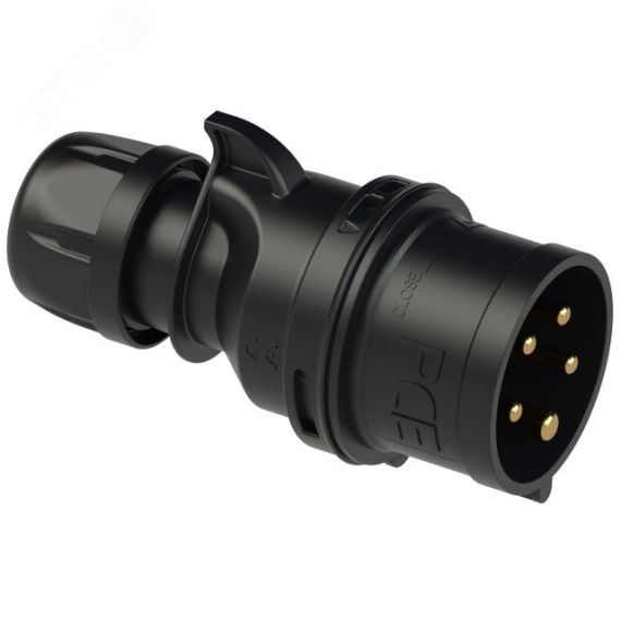 Вилка кабельная 32А/400V/3P+N+E/IP44, черная PCE 025-6x
