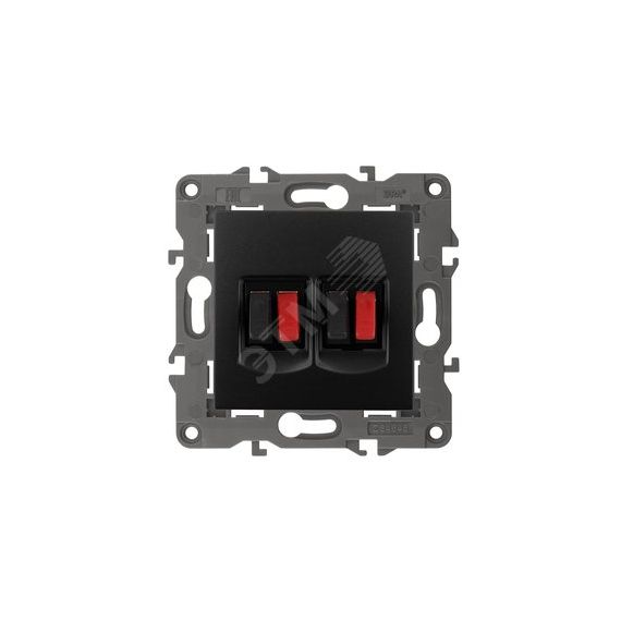 Розетка аудио двойная, Эра Elegance, антрацит, 14-3112-05 ЭРА Б0034330