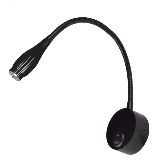 ULT-F22-3W/4000K IP20 BLACK Светильник светодиодный настенный гибкий для интерьерного освещения. 85-265В. Белый Свет (4000К). Черный. TM Uniel UL-00004240