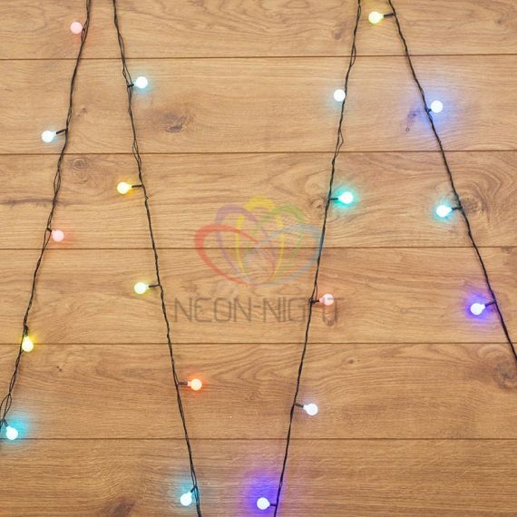Гирлянда Шарики 18 мм, 5 м, темно-зеленый ПВХ, 30 диодов, RGB Neon-Night 303-549