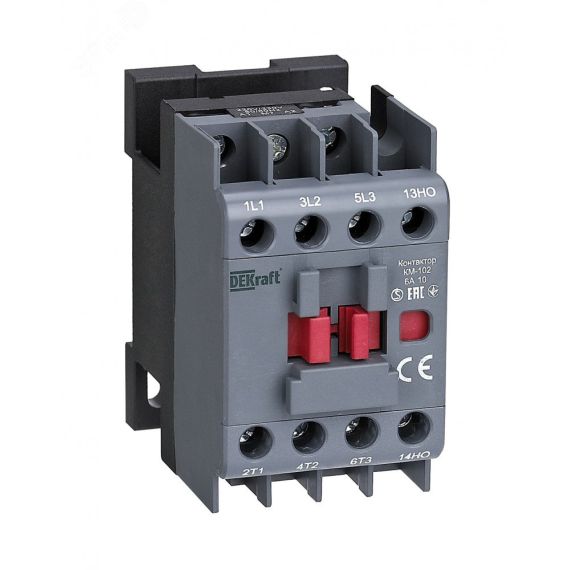Контактор 6А 48В АС3 АС4 1НЗ КМ-102 SE (Dekraft) 22058DEK