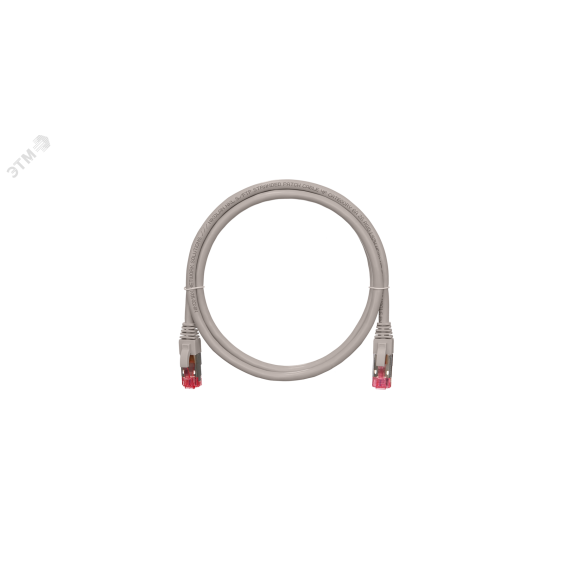Шнур S/FTP 4 пары Кат.6a 2хRJ45/8P8C T568B 7х0165мм PVC серый 5м NIKOMAX/NIKOLAN NMC-PC4SA55B-050-GY
