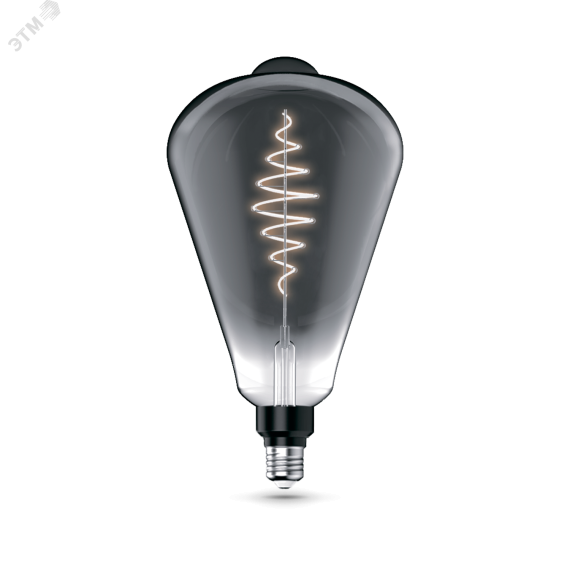 Лампа светодиодная филаментная LED 8.5 Вт 165 лм 1800К AC185-265В E27 ST164 теплая серая колба Black Filament Gauss Gauss 157802005