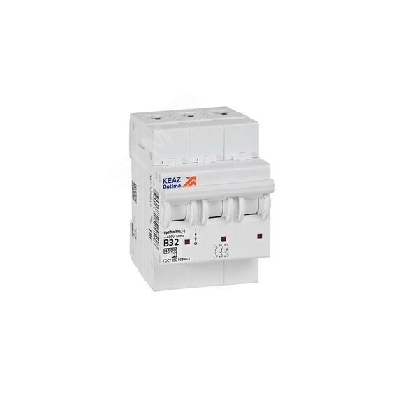 Выключатель автоматический трехполюсный 32А B 4,5кА AC OptiDin BM63-3B32-4,5-УХЛ3 КЭАЗ 329522