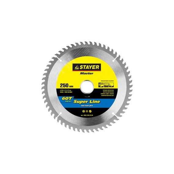 Диск пильный Super line 250 x 32мм 60Т STAYER 3682-250-32-60
