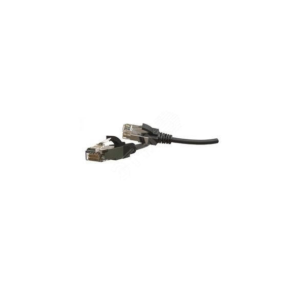 Патч-корд PC-LPT-SFTP-RJ45-RJ45-C6A-1M-LSZH-BK S/FTP категория 6a1 м черный Hyperline 445808