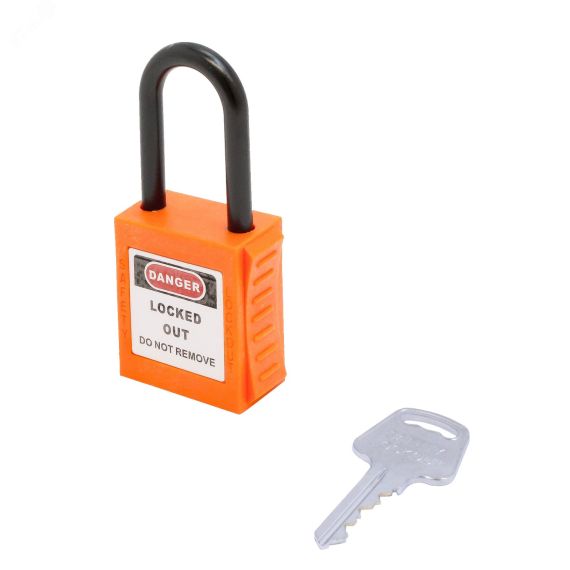 Замок безопасности навесной нейлоновая дужка BD-G17 Orange ПТК 10290