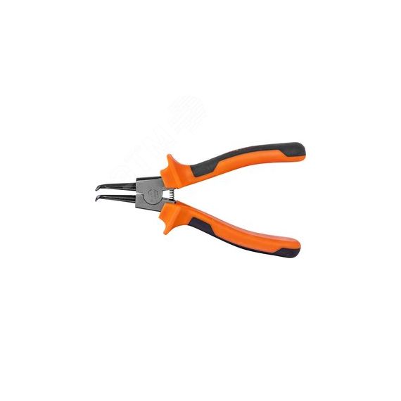 Щипцы загнутые 90° для стопорных колец с двухкомпонентными рукоятками, сжим, 180 мм, 5-32 мм Ombra 440207