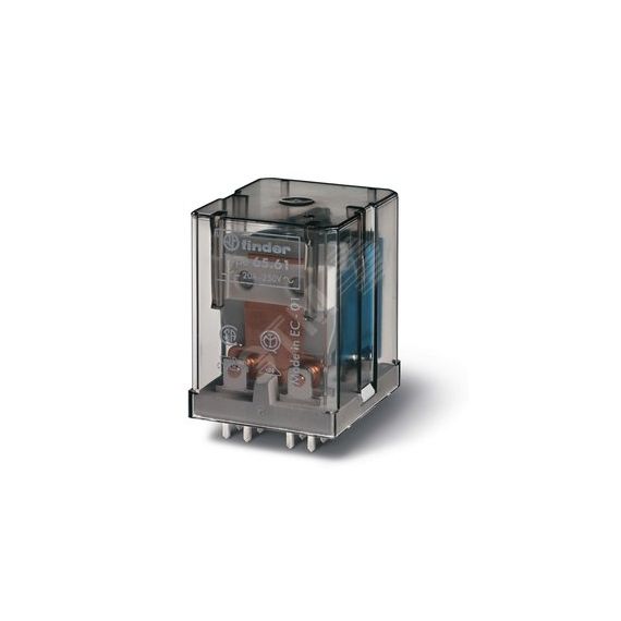 Реле силовое электромеханическое, монтаж на печатную плату, раздвоенные выводы, 1NO 30A, контакты AgCdO (зазор 3 мм), катушка 120В AC, степень защиты  FINDER 65.61.8.120.0300PAS