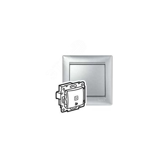 VALENA Кнопка 12В с подсветкой с символом Звонок алюминий LEGRAND 770115