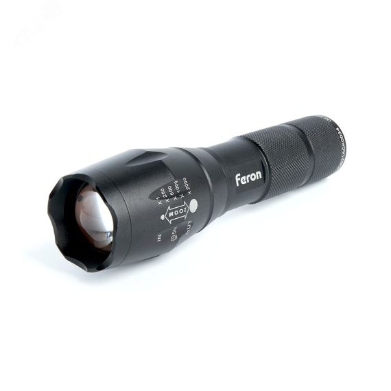 Фонарь светодиодный аккумуляторный USB ZOOM алюминий FERON TH2400