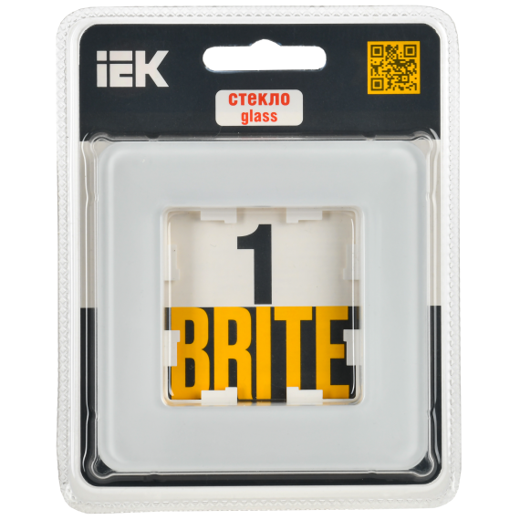 BRITE Рамка 1-местная РУ-1-2-Бр стекло белый RE IEK