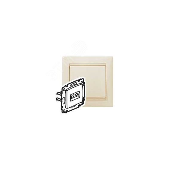VALENA Розетка компьютерная RJ45х1 в рамку UTP слоновая кость Daccord/Legrand 695624
