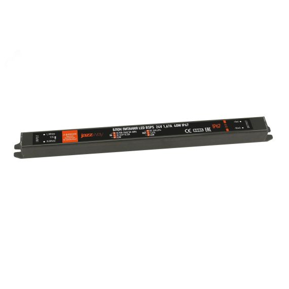 Драйвер светодиодный LED 24V 1,67A 40W (new) влагозащищенный IP67 JazzWay 5018495