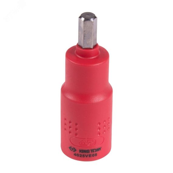 Насадка (бита) торцевая диэлектрическая 1/2'' HEX 8 мм L = 75 мм King Tony 4025VE08