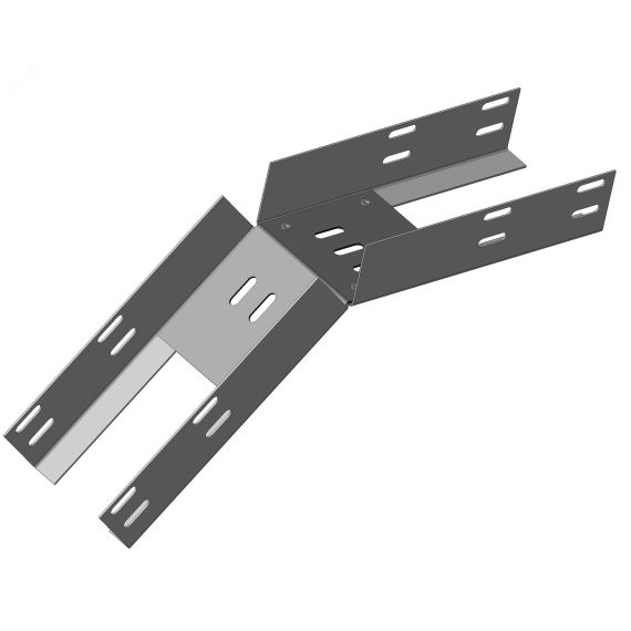 Лоток перфорированный КС 100х50-45 УХЛ1 для поворота трассы вниз на 45 горячее цинкование S1.5 Завод ЭМИ Курган П0000011550