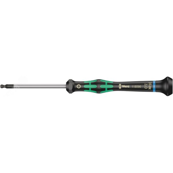 Отвертка шестигранная для прецизионных работ 2052 Micro с шаром 3/32 x 60 мм WERA WE-118102