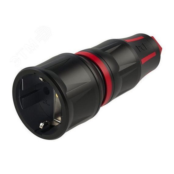 Розетка каб 16A/250V/2P+E/IP20 корпус черный, маркер черный PCE 25710-sr