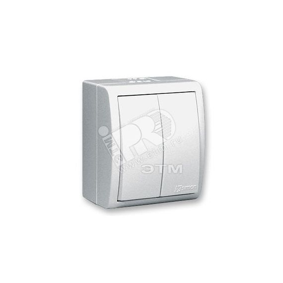 15 Aqua Выключатель двухклавишный с подсветкой IP54 10А 250В винтовой зажим S15A белый Simon 1594399-030