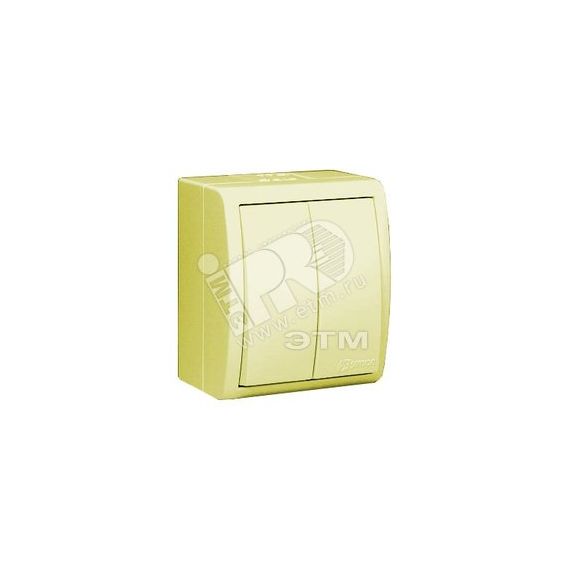 15 Aqua Выключатель двухклавишный с подсветкой IP54 10А 250В винтовой зажим S15A слоновая кость Simon 1594399-031
