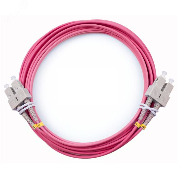 Шнур оптический duplex 7м SC-SC 50/125 мм OM4 LSZH Cabeus FOP-50-OM4-SC-SC-7m