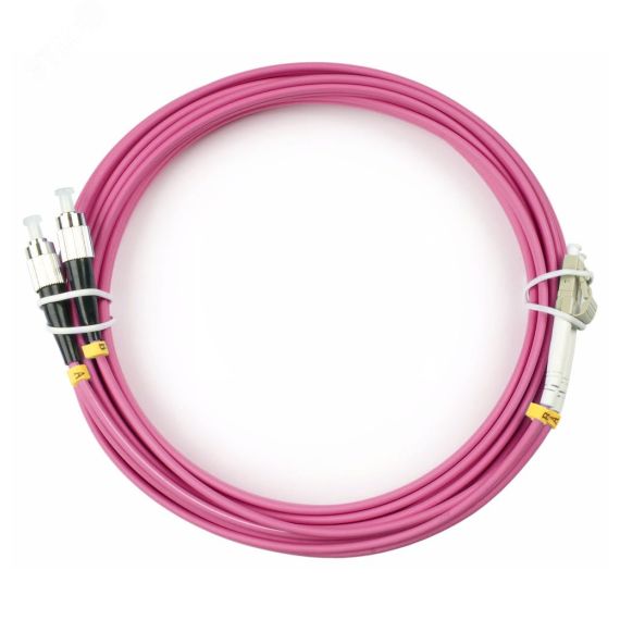 Шнур оптический duplex 7м LC-FC 50/125 мм OM4 LSZH Cabeus FOP-50-OM4-LC-FC-7m