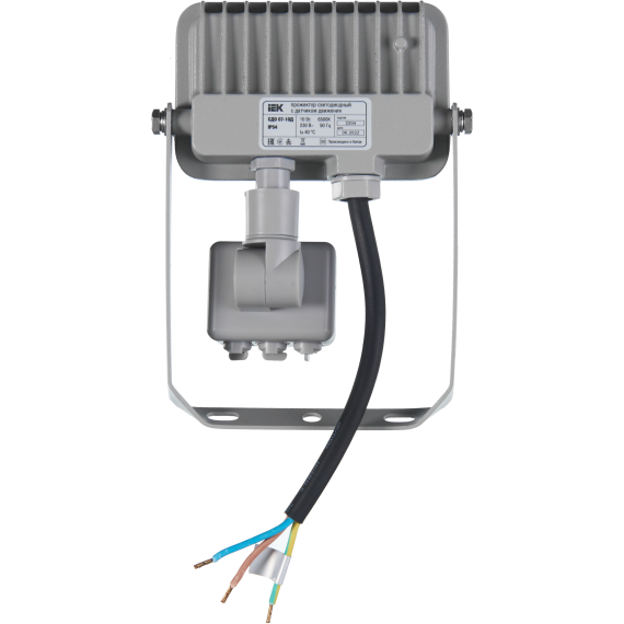 Прожектор светодиодный СДО 07-10Д с датчиком движения IP54 серый IEK