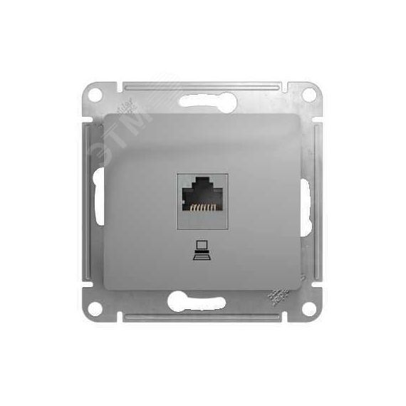 GLOSSA Розетка компьютерная RJ45 категория 5е в рамку алюминий SE (Systeme) GSL000381K