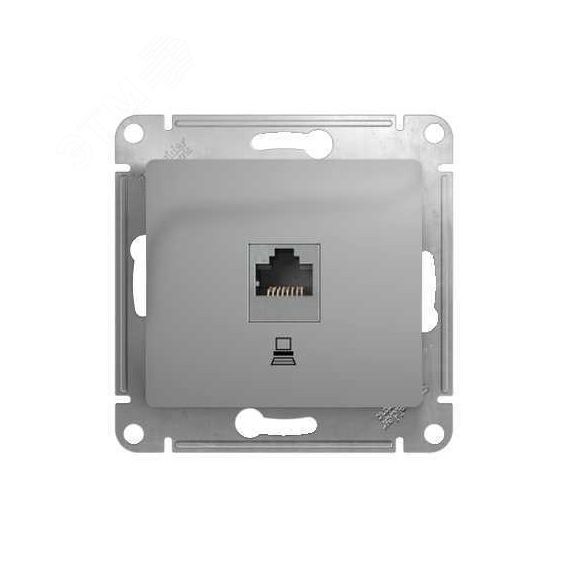 GLOSSA Розетка компьютерная RJ45 категория 5е в рамку алюминий SE (Systeme) GSL000381K
