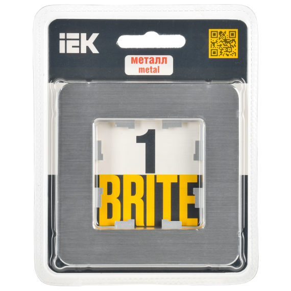 BRITE Рамка 1-местная РУ-1-1-Бр металл алюминий RE AL IEK