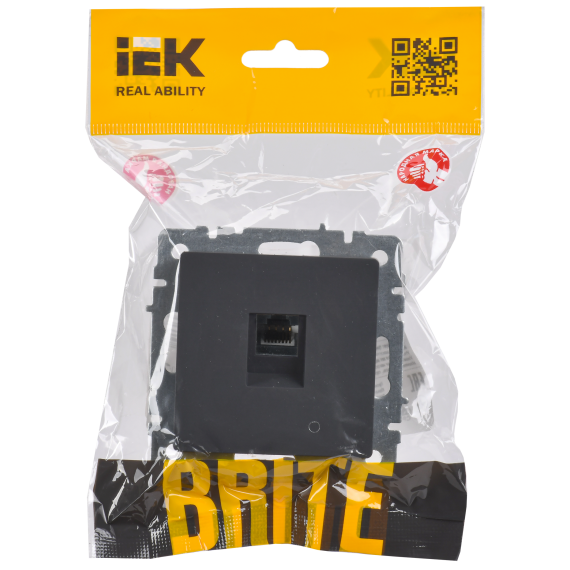 BRITE Розетка компьютерная RJ45 кат.5E РК10-БрГ графит IEK