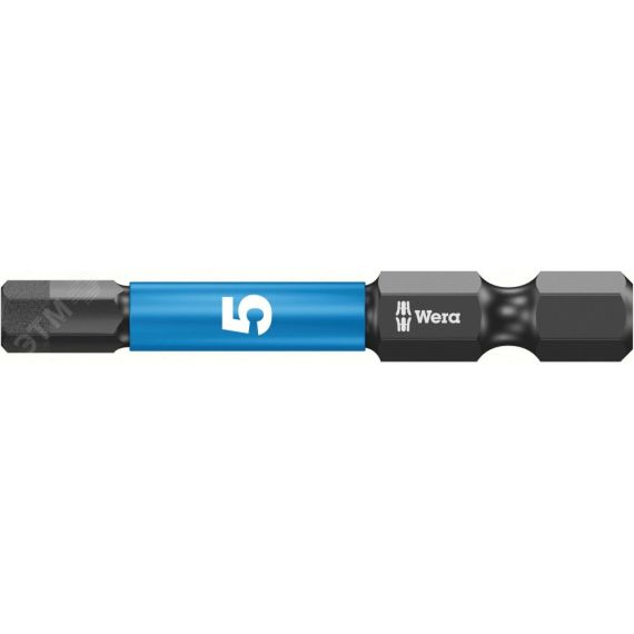 Бита ударная под внутренний шестигранник 840/4 IMP DC Impaktor Hex-Plus алмазное покрытие хвостовик 1/4 E 6.3 5 x 50 мм WERA WE-057645