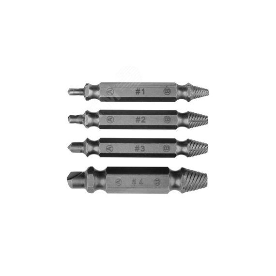 Набор экстракторов двусторонних Профи, сталь S2, 4 шт FIT 36452