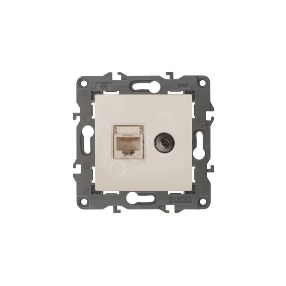 Розетка RJ45+TV, Эра Elegance, сл.кость, 14-3110-02 ЭРА Б0034315