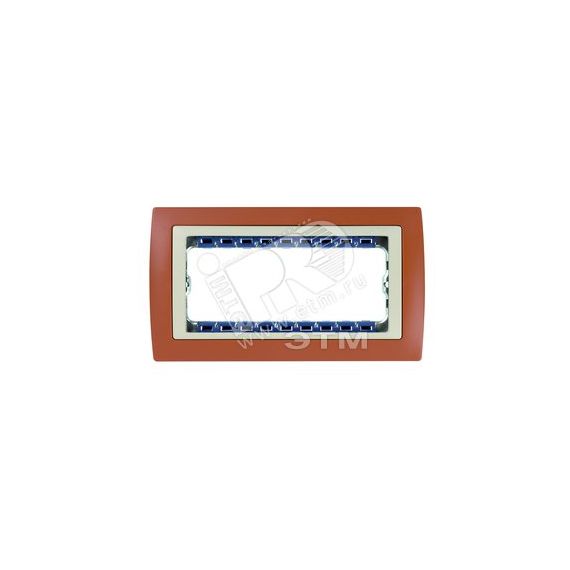 Рамка с суппортом на 5 узких модулей S82C терракот - слоновая кость Simon 82752-35