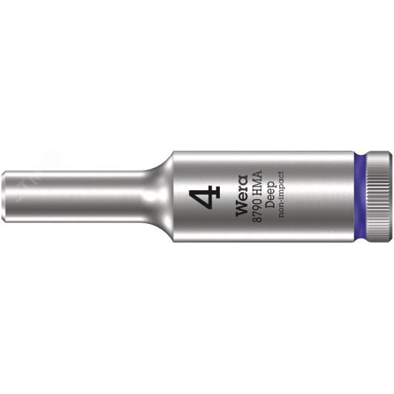 Головка торцевая шестигранная 8790 HMA Deep DR 1/4 глубокая 4 x 50 мм WERA WE-004500
