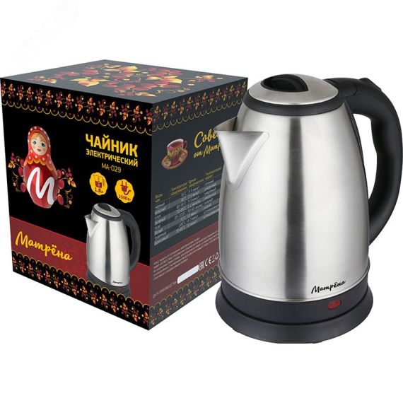 Чайник электрический стальной МА-029 на 1.8 л Матрена 005964
