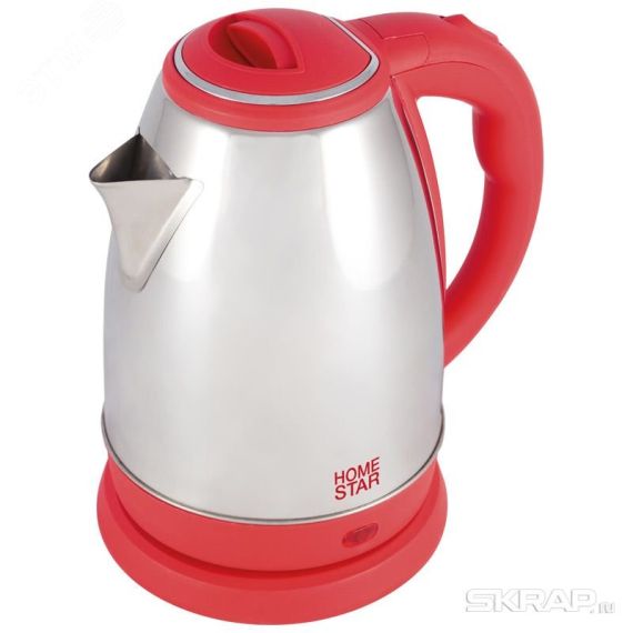 Чайник стальной HS-1028 на 1.8 л, цвет красный HomeStar 008200