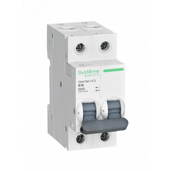 Выключатель автоматический двухполюсный 16А B 4.5kA 230В City9 Set SE (Systeme) C9F14216