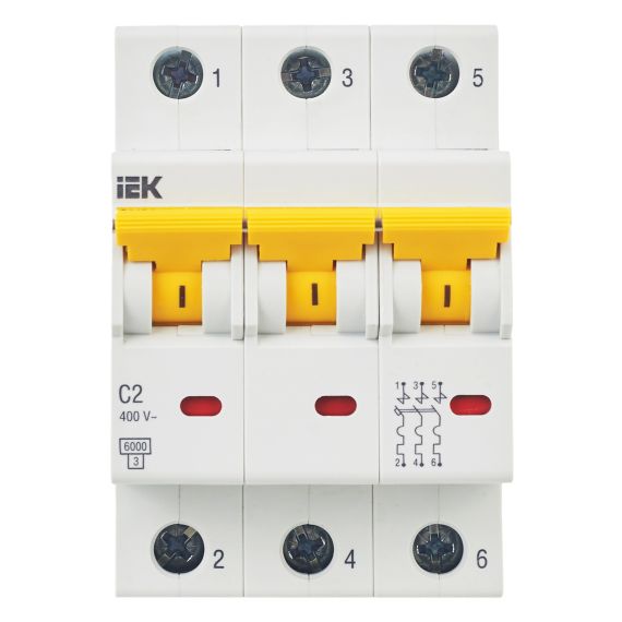 KARAT Автоматический выключатель ВА47-60M 3P C 2А 6кА IEK