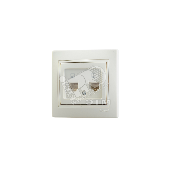 MIRA Розетка компьютерная RJ45 х 2 бежевая Lezard 701-0303-141