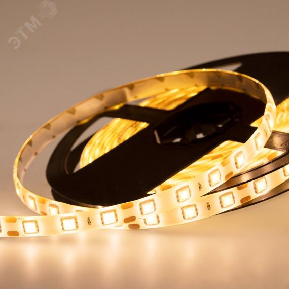 LED лента силикон, 10 мм, IP65, SMD 5050, 60 LED/m, 12 V, цвет свечения теплый белый REXANT 141-496